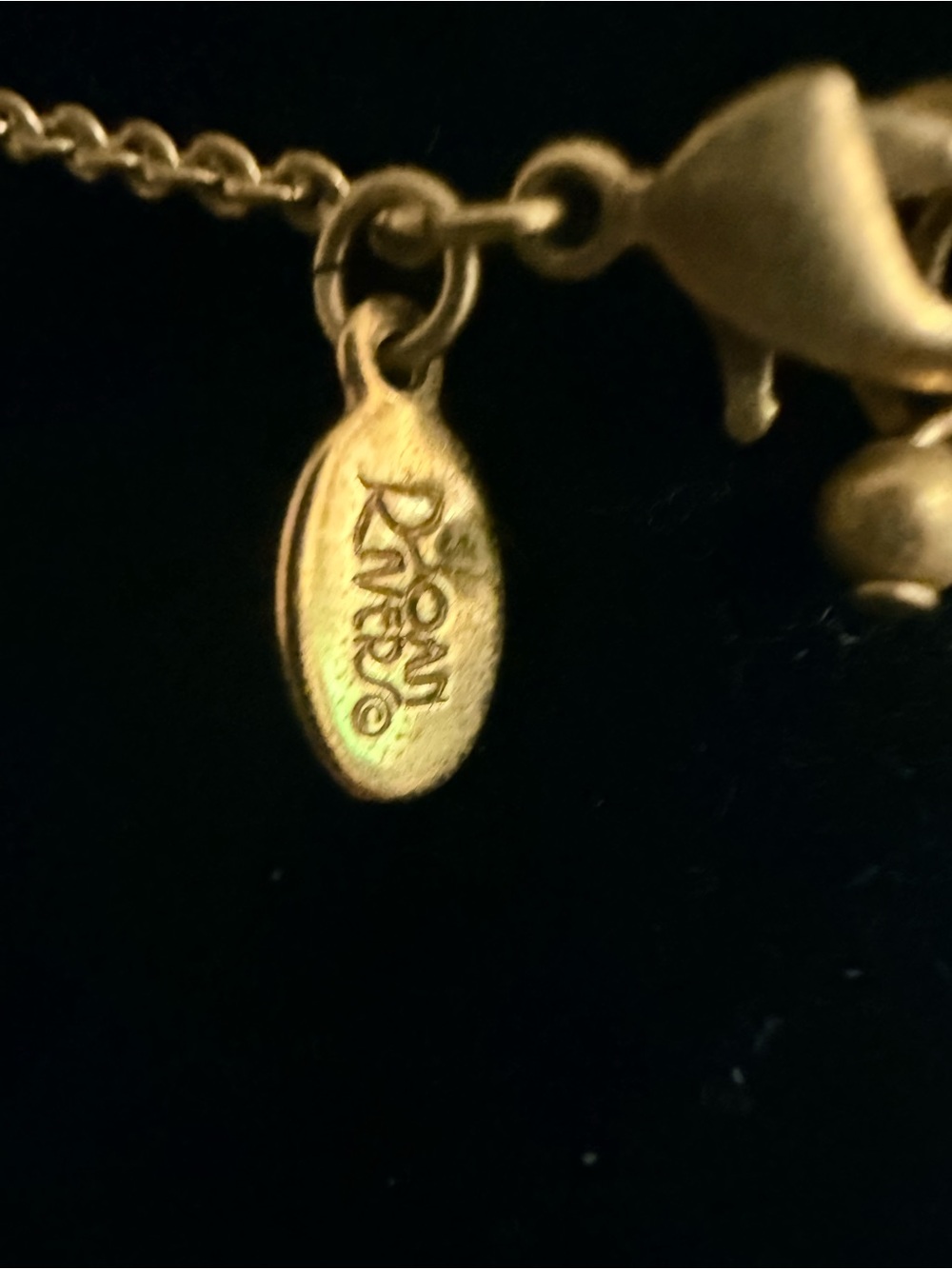 Vintage Joan rivers Gold tone Necklace with Red White and Blue Striped Pendant - Picture 5 of 5